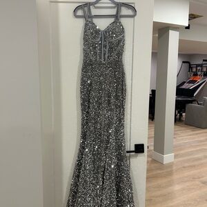 Stunning Silver Sequin Gown